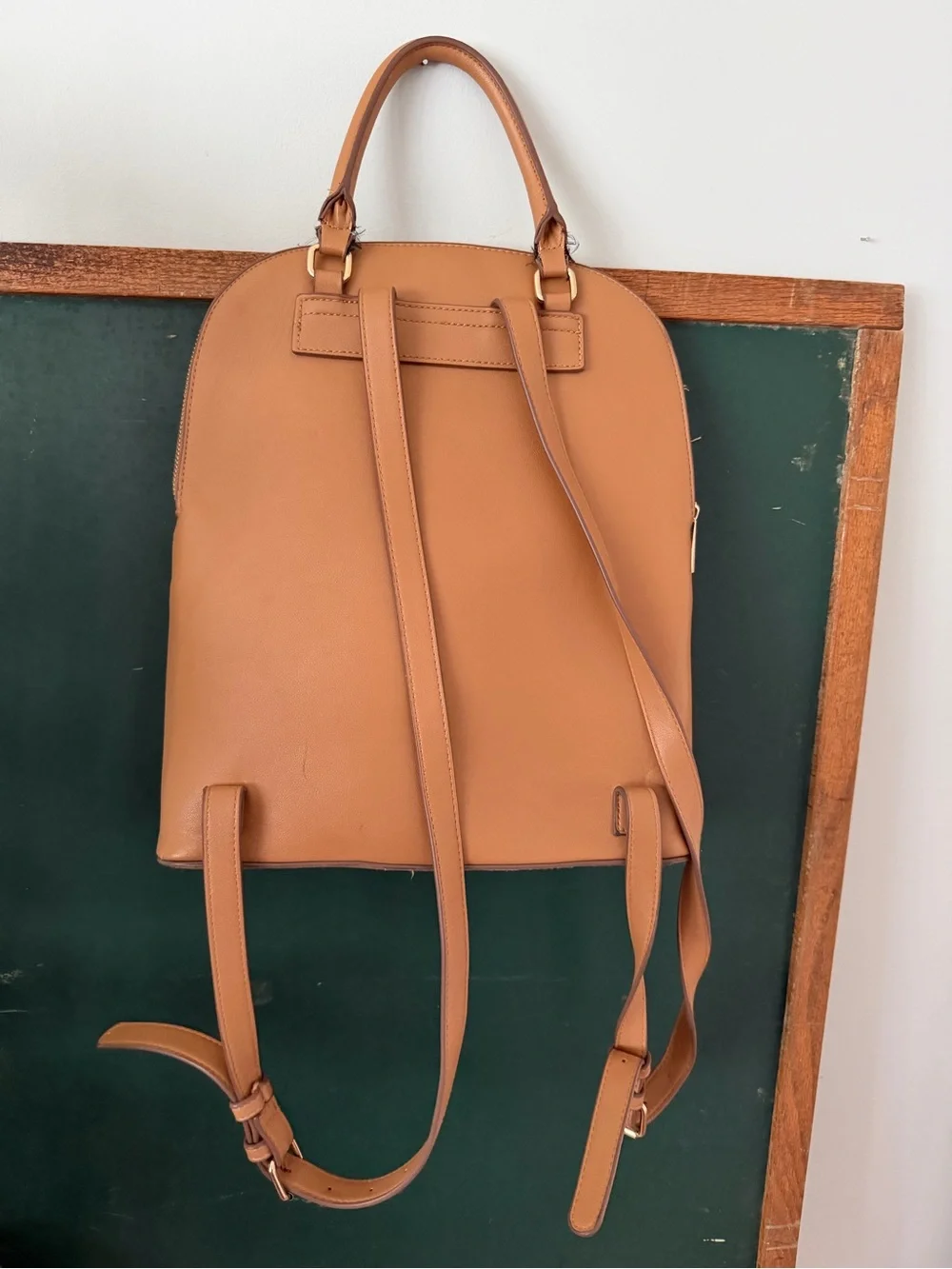 a new day Tan Faux Leather Backpack with Top Handle